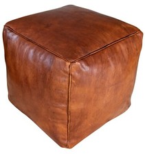 Pouf quadrato in pelle