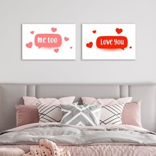Set 2 quadri romantici su tela