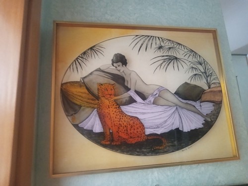 Quadro pittura vetro dama - quadro, su