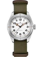 NUOVO HAMILTON KHAKI FIELD EXPEDITION 41 MM AUTOMATICO QUADRANTE BIANCO CINTURINO NATO H70315910