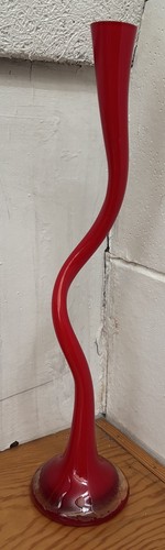 Vaso vintage vetro rosso - in,