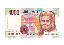 banconota 1000 lire Montessori