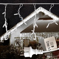 Luci LED Natale Cascata 3-5-10m Decorazioni Natalizie Esterno Interno