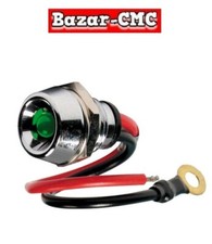 SPIA luce LED VERDE da pannello incasso 12V 24V cromato auto camper barca camion