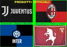 BANDIERA ORIGINALE JUVENTUS FC - AC MILAN - FC INTER - TORINO FC  cm. 100 x 140