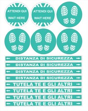 Kit Adesivi Calpestabili distanza sicurezza antiscivolo certificato studi medici