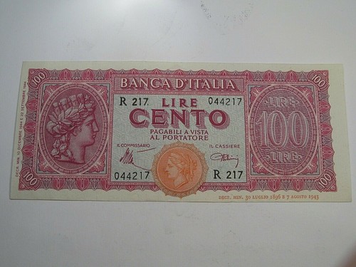 100 lire note 1943 - 100, italy