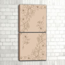 Set di 2 Quadri Floreali
