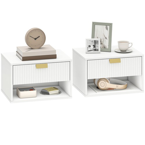 Homcom set comodini sospesi - set,