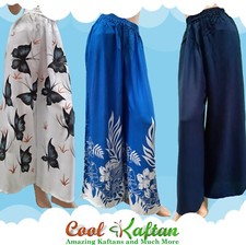 Pantaloni Donna Palazzo Kaftano Elasticizzato Harem Bianco Nero Viola