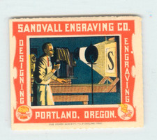 Sandvall INCISIONE Co. ~PORTLAND - OREGON~ Francobollo vecchio poster raro, 1920 ca.