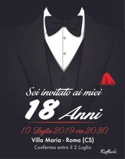 Biglietti Inviti 18 anni Compleanno Personalizzati Party