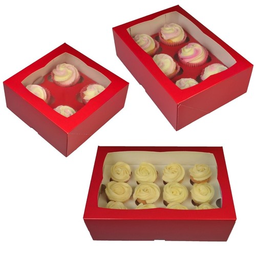 Scatole per cupcake rosse - , con