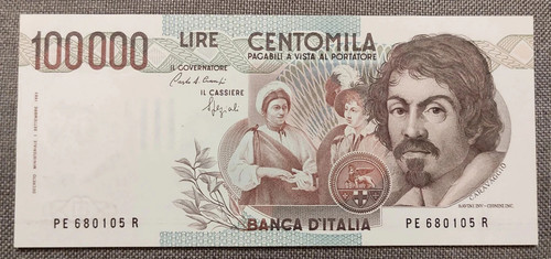 100000 lire caravaggio - 100000, 1°