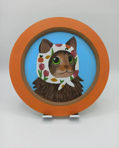 Quadro rotondo legno figura - rotondo,
