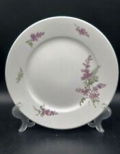 Serie piatti piani in porcellana Ginori B fine 800 decoro floreale lilla 22,5 cm