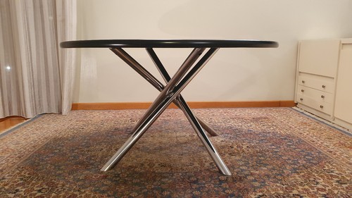 Tavolo rotondo pranzo nero - tavolo,