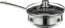 Padella ClearView con Coperchio - Acciaio Inox - KitchenCraft - Diametro 22 cm