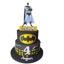TORTA SCENOGRAFICA IN POLISTIROLO DI BATMAN DECORAZONE PERSONALLIZATA COMPLEANNO