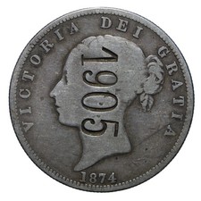 Mezza corona 1874 - Half crown - Londra - Vittoria - Regno Unito - MB+