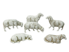 Set 6 Pecore Landi Assortite per Pastori Alti Cm10 Pecora Gregge Animali Presepe