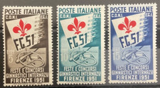 Repubblica 1951 concorsi ginnici di Firenze serie completa mnh