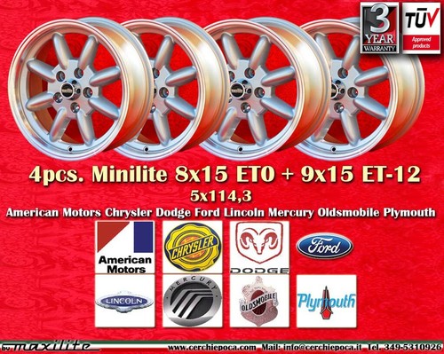 Cerchi minilite 8x15 9x15 - minilite, +
