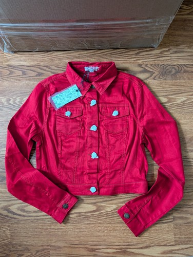 Giacca jeans rossa cecico - giacca,