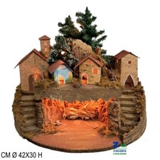 PAESAGGIO SU BASE TONDA CON