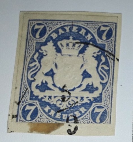 Baviera 1867 sg44 blu - , intenso