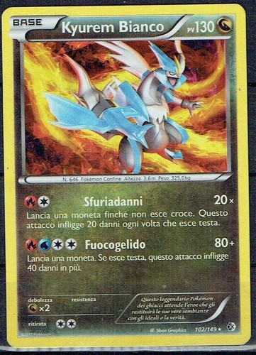 Carta pokemon kyurem bianco - carta,