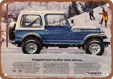 INSEGNA IN METALLO - 1982 Jeep Vintage Ad 0a - Old Retrò Look Arrugginito