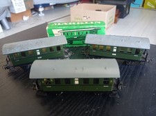 LOTTO 3 VAGONI MARKLIN R 4040 METALLO VINTAGE PASSEGGIERI 2° USATO HO AC