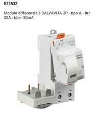 BTICINO G23A32 - MODULO DIFFERENZIALE SALVAVITA 2P 32A 30MA TIPO A - 2 MODULI
