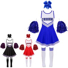 Costume da cheerleading scintillante vestito da ballo rave party per bambini ragazze