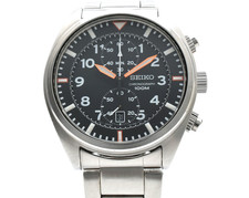 [EXC+5] SEIKO Cronografo 100m 7T94-0BL0 Quadrante Nero Qz Orologio Uomo dal GIAPPONE