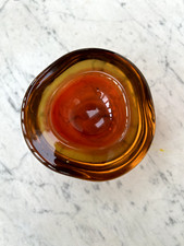 CIOTOLA VETRO 50' BAROVIER SEGUSO VENINI MURANO SCARPA AMBRA OLD GLASS BOWL