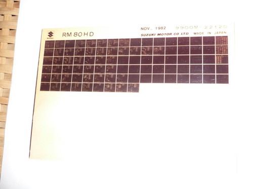 Suzuki rm80hd microfiche - suzuki,