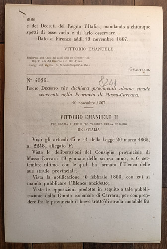 Massa carrara 1867 - 1867, regio