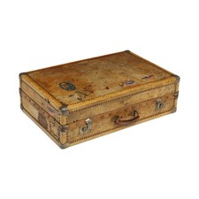 Baule Armadio in Pergamena Ferro Cuoio - Anni 30 Italia 