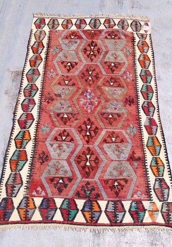 Vecchio antico tappeto kilim - tappeto,