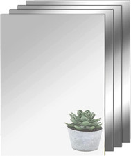 4 Pezzi Specchio Adesivo Da Parete 29 X 21Cm Non in Vetro per Armadio, Muro - Ac