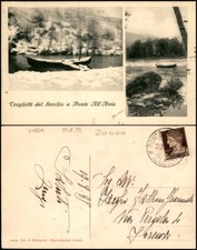 Ponte all'Ania (LU) - traghetti del Serchio 2 immagini - viaggiata 20.8.1935