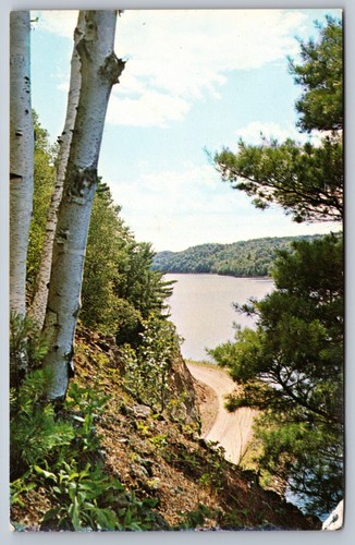Cartolina canoa lago - cartolina,