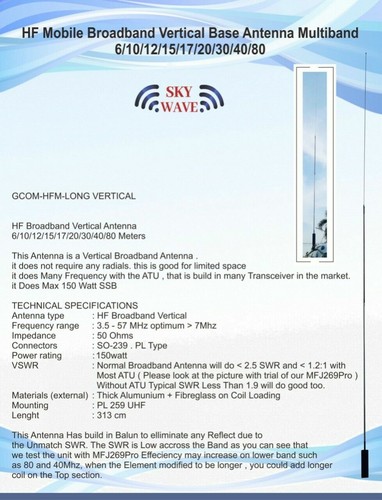 Antenna mobile verticale - , hf