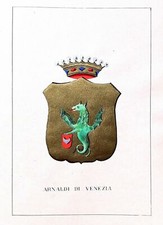 1901 ARALDICA STEMMA FAMIGLIA ARNALDI VENEZIA