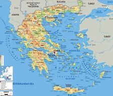 Mappa della Grecia Poster