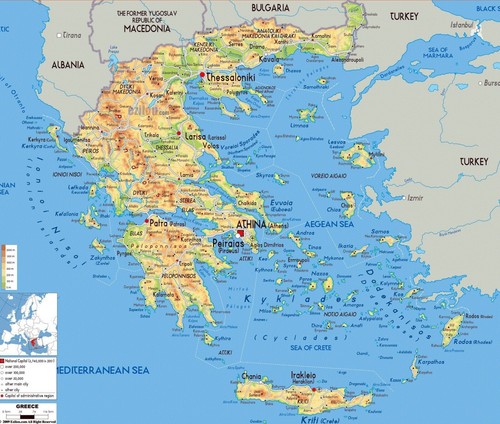 Mappa della grecia poster - mappa,