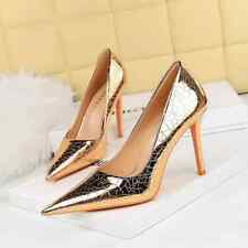 Decolte Scarpe Donna 10.5 cm Oro Lucido Eleganti Pelle Sintetica 77015