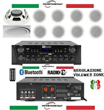 KIT AUDIO FILODIFFUSIONE 2C CONTROFFITTO VOLUME SEPARABILI  BLUETOOTH RADIO FM  